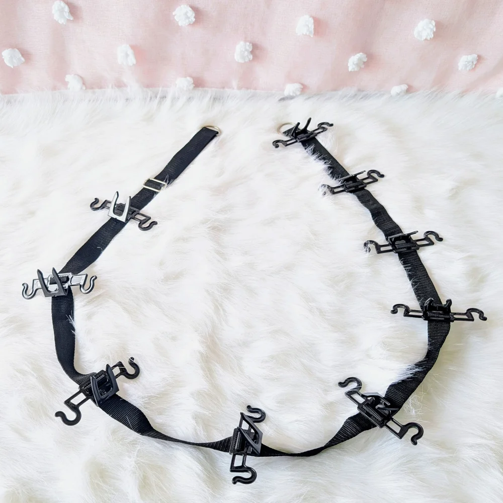 Black Adjustable Strap Hat Or Small Accessories Storage Holder Rack